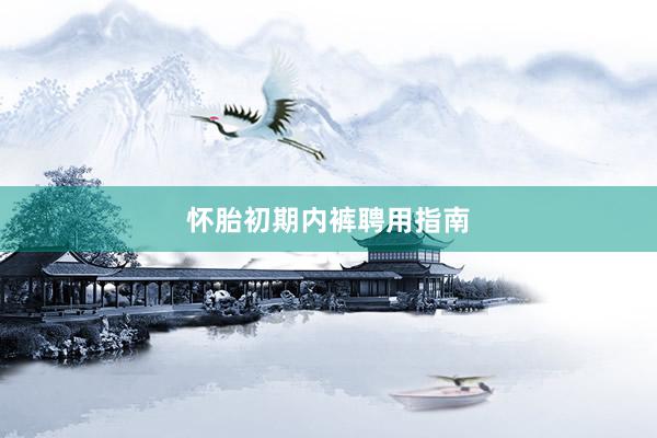 怀胎初期内裤聘用指南